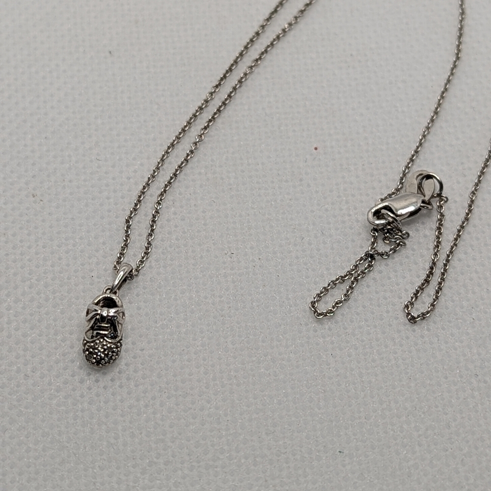Silver Baby Shoe Pendant Necklace